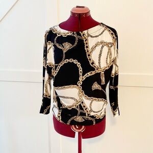 Melanie Lyne Versace Chain Print Top Size XS